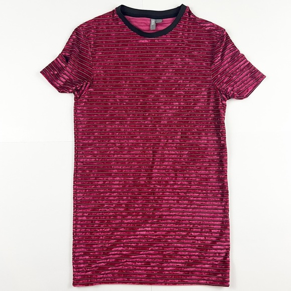 ASOS Other - ASOS Velvet Look Long‎ Line Striped Muscle Shirt Size Small